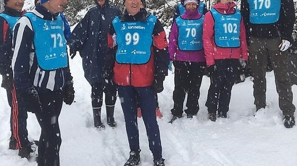 Det var vinterlig forhold under mandagens løp også på Velta. (Foto: Gunn Helen Kjensmo)