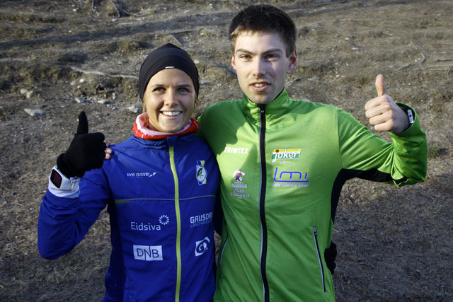 Marte Flatlien, Lillehammer IF og Geir Steig, Luster IL ble raskeste kvinne- og herreløper i Kringsjåløpet