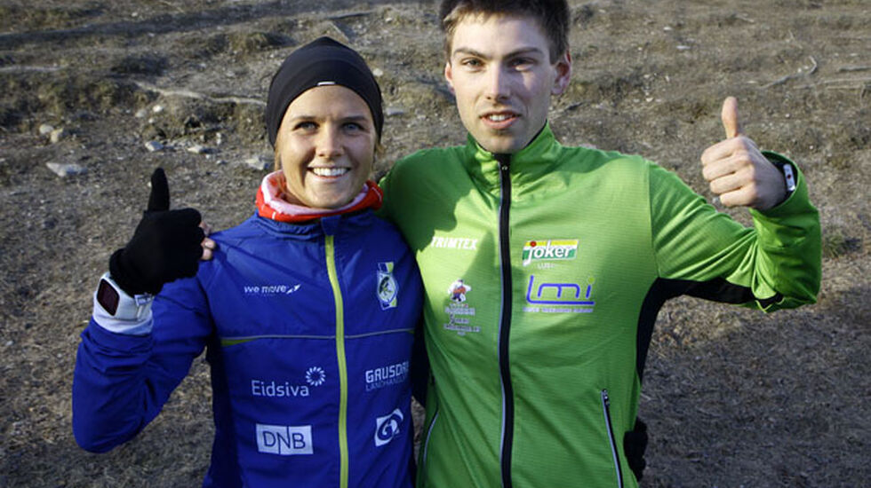 Marte Flatlien, Lillehammer IF og Geir Steig, Luster IL ble raskeste kvinne- og herreløper i Kringsjåløpet
