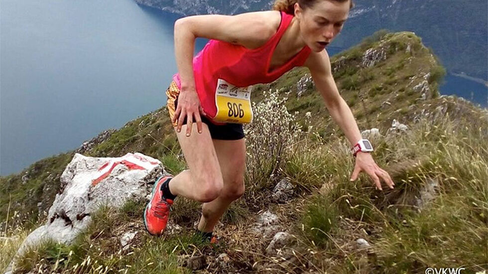 Hilde Aders klatra inn til tredjeplass i Vertical KM Trentapassi i Italia. (Foto: Vertical Kilometer World Circuit)