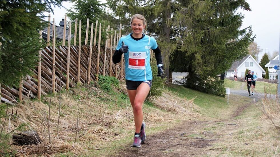 Ingvild Flugstad Østberg i forårets vinnerløp i samme løype. (Foto: Stein Arne Negård)