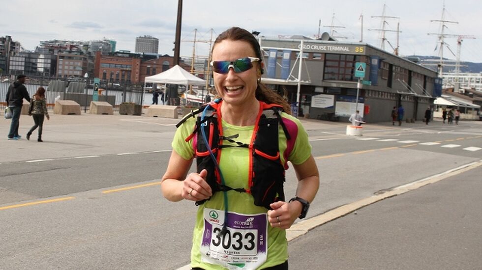 Angelika med én kilometer igjen. (Foto: Olav Engen)