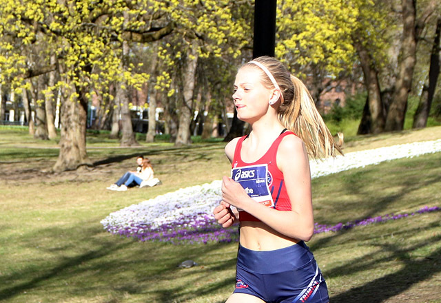 Marthe Johanne Hjelmeset var klart raskest av 13-åringene i Lilla Varvet i Göteborg. (Arkivfoto: Runar Gilberg)