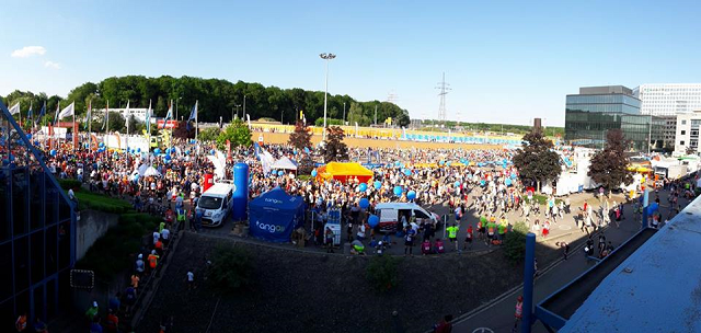 Fra startområdet i årets Ing Night Marathon Luxemburg (Arrangørfoto).