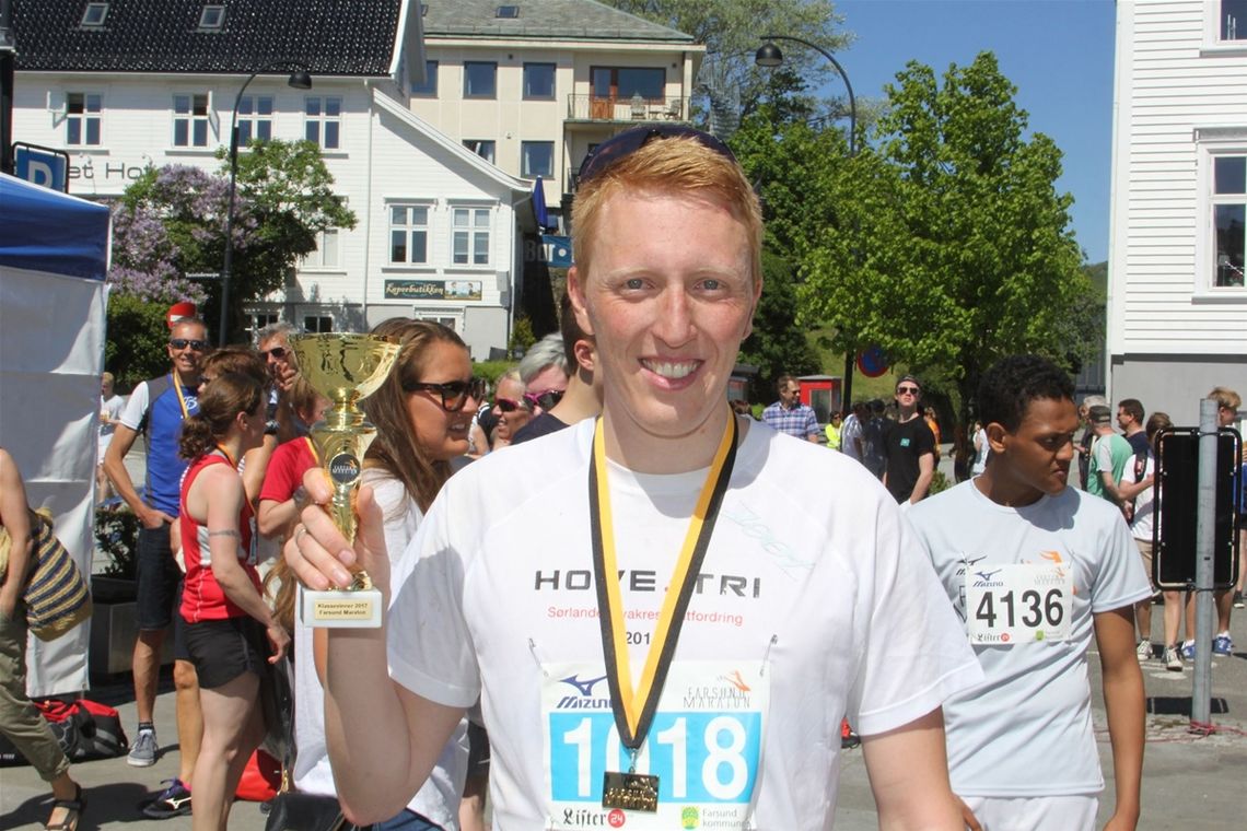 Andreas Øksendal vant maraton. (Foto: Arrangøren)