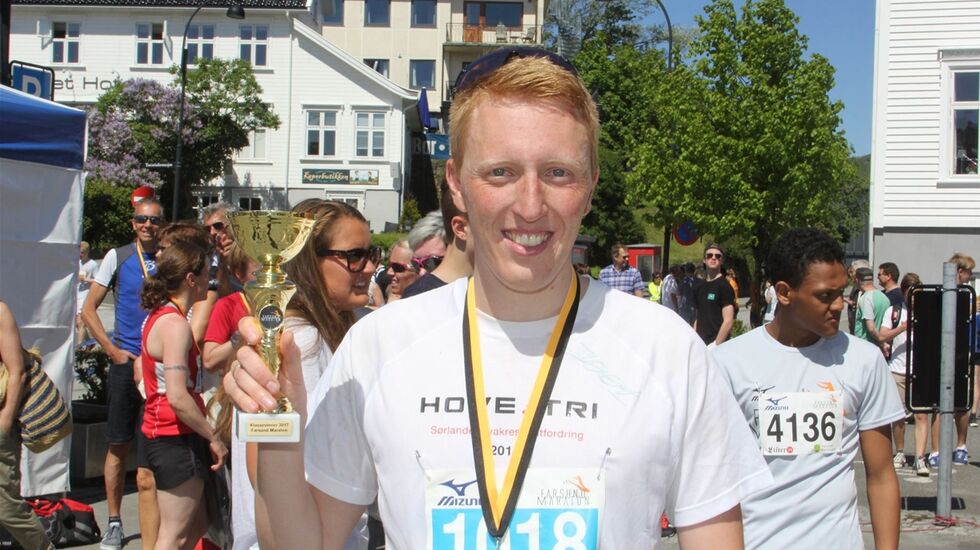 Andreas Øksendal vant maraton. (Foto: Arrangøren)