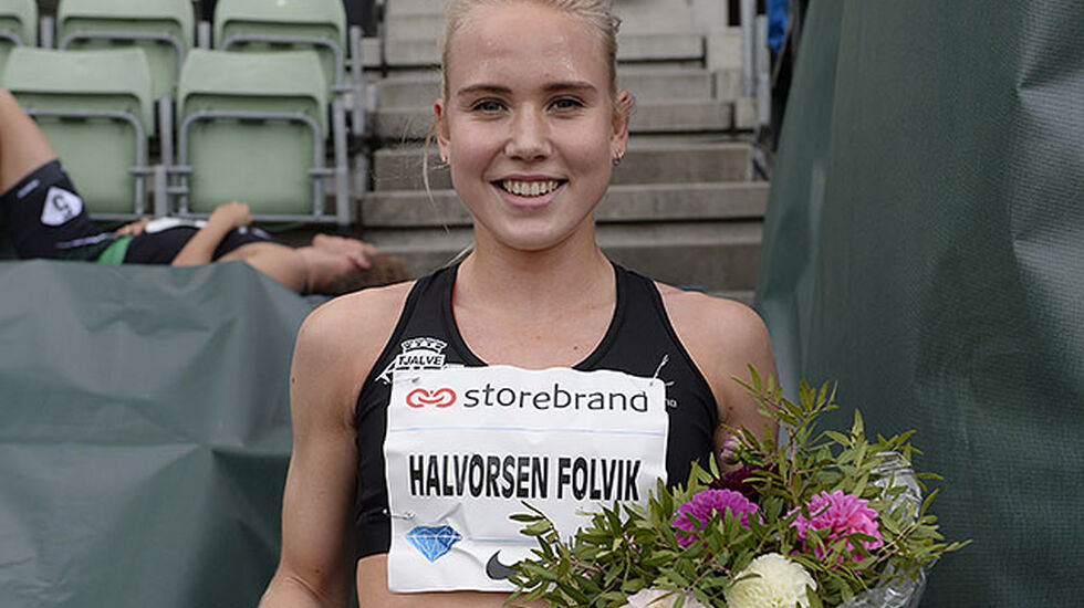 Ingrid Halvorsen Folvik er tilbake i godt slag og vant den nasjonale 1500 meteren. (Foto: Bjørn Johannessen) 
