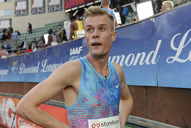 Filip Ingebrigtsen tok en flott fjerdeplass på 1500 meteren som avslutta Bislett Games. (Foto: Bjørn Johannessen) 