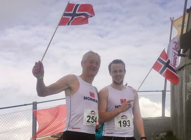 Per Gunnar Kvenseth og Nikolai Vogt-Andersen Kvenseth har nådd toppen på verdens hardeste trappeløp i Sveits. Per Gunnar Kvenseth og Nikolai Vogt-Andersen Kvenseth har nådd toppen på verdens hardeste trappeløp i Sveits.