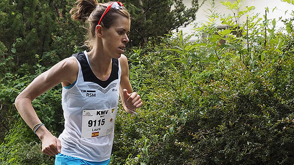 Forhåndsfavoritt Laura Orgue Vila tok seieren i KM Vertical. (Foto: Bjørn Johannessen)