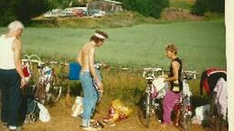 Fra triatlonet i Hof 1986. Foto: Privat