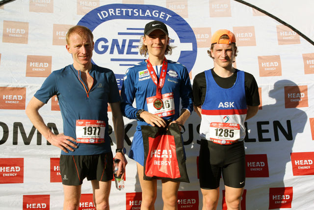 Topp 3 10 km under det 3. løpet, Sverre Morten Slethaug, Jens Larsen Åstveit og Daniel Einarsen