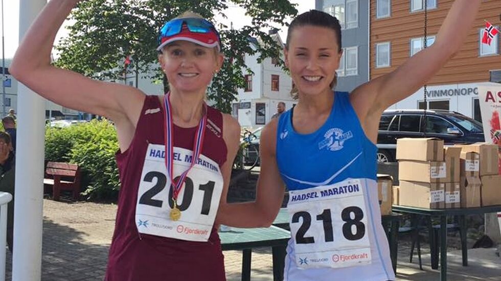 Louise Skak og Trine Larsen hadde en hard fight om seieren i kvinneklassen, en duell Trine vant med 14 sekunder. (Foto fra Louises facebookside)