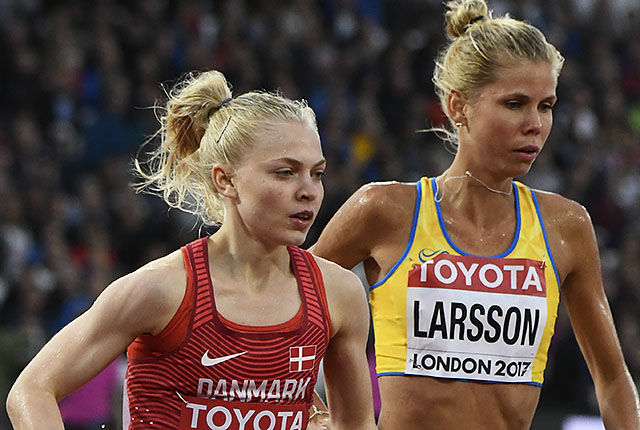 Anna Emilie Møller og Maria Larsson var best av de nordiske løperne på 3000 m hinder, men ingen av dem blir å se i finalen. (Foto: Bjørn Johannessen)