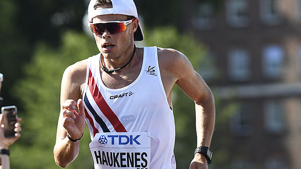 Håvard Haukenes hadde ingen god dag. Etter 30 km fikk han sin tredje advarsel med tilhørende diskvalifikasjon. (Foto: Bjørn Johannessen) 