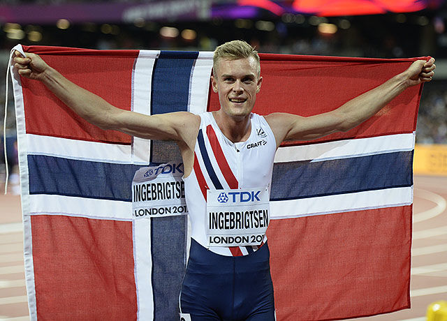 Filip Ingebrigtsen kan feire at han er verdens tredje beste 1500 m-løper. (Foto: Bjørn Johannessen)
