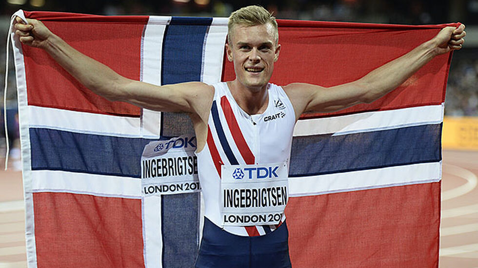 Filip Ingebrigtsen kan feire at han er verdens tredje beste 1500 m-løper. (Foto: Bjørn Johannessen)