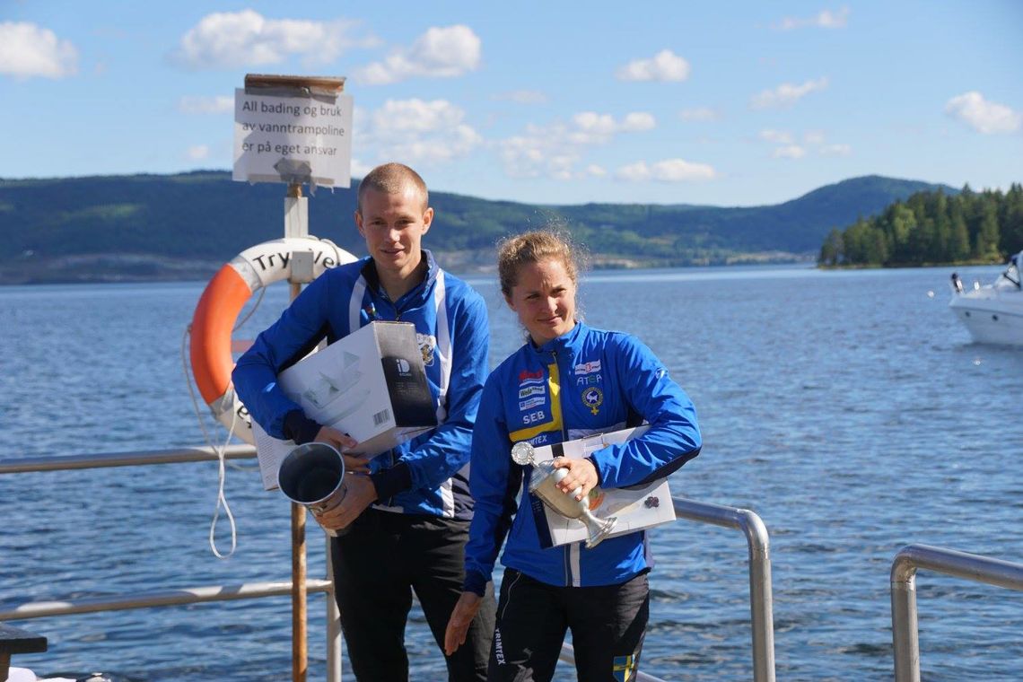 O-løperparet Eskil Kinneberg og Lisa Risby vant begge i Åneskøl Opp. (Foto: Bjørn Saksberg)