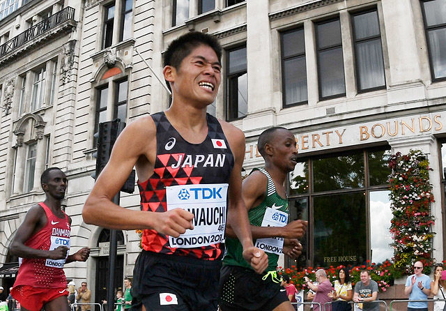 Yuki Kawauchi har hele tolv ganger løpt maraton under 2.10. Nå vil han prøve å løpe under 2.12.58 i den ikke helt lette Oslo Maraton-løypa. (Foto: Bjørn Johannessen) 