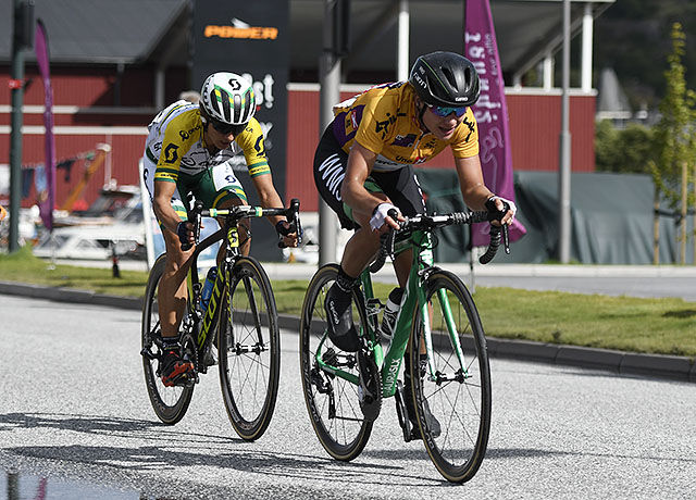 Nederlandske Marianne Vos (til høyre) kom på 3. plass på 3. etappe og ble dermed også sammenlagtvinner i årets utgave av Ladies Tour of Norway. (Alle foto: Bjørn Johannessen)