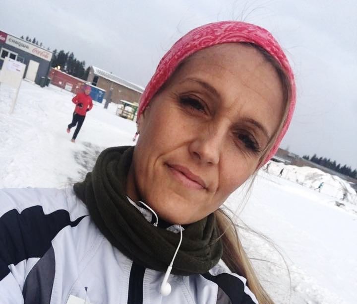 Anne Lise's selfie etter Vintermaraton 2016.