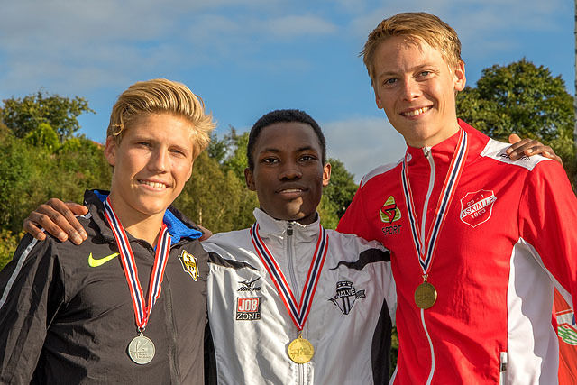 Premiepallen 3000 meter G18/19: Simen Halle Haugen, Thomas Jefferson Byrkjeland, Fredrik Sandvik.
