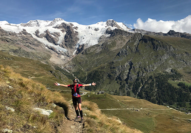 Elise Hay Opsahl løp 120 km på tre dager i Ultra Tour Monte Rosa i Sveits. (Foto: Christian Hay Opsahl)