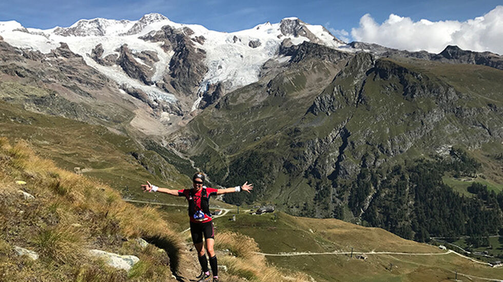 Elise Hay Opsahl løp 120 km på tre dager i Ultra Tour Monte Rosa i Sveits. (Foto: Christian Hay Opsahl)