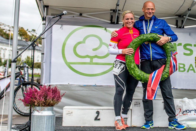 Gerda Fasseland og Erik Bergersen vant Konvoi Maraton i 2016. Foto: Johannes Hoel
