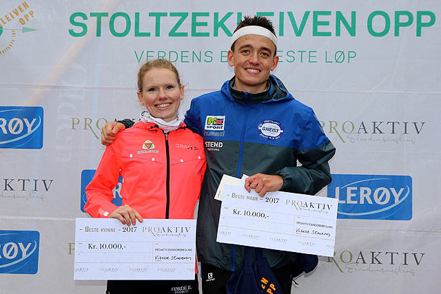 Karoline Holsen Kyte og Stian Øvergaard Aarvik ble beste kvinne og mann i årets Stoltzekleiven Opp Karoline Holsen Kyte og Stian Øvergaard Aarvik ble beste kvinne og mann i årets Stoltzekleiven Opp