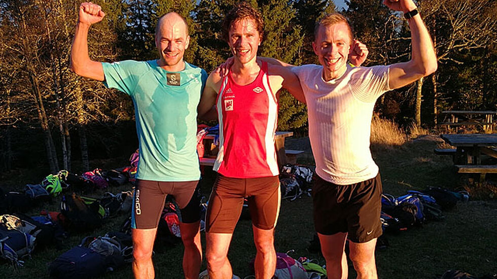 Arne Post, nr.3 vinner Eirik Gramstad og nr.2 Øyvind Heiberg Sundby. Foto: Heming Leira
