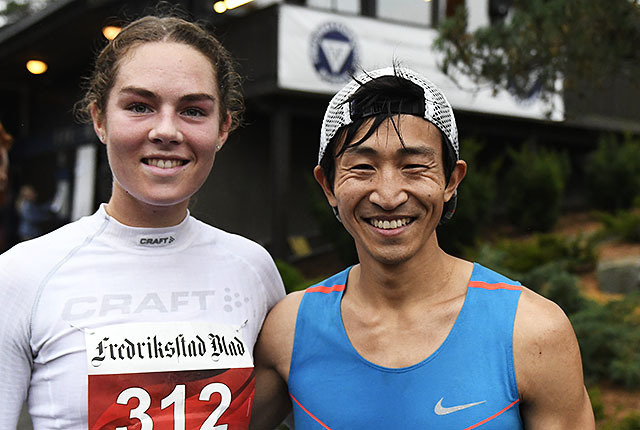 Karoline Næss, Bjerke IL Skiskyting vant kvinneklassen, mens Håkon Urdal fra Moss vant herreklassen i Fredrikstadmarka Rundt. (Alle foto: Bjørn Johannessen)
