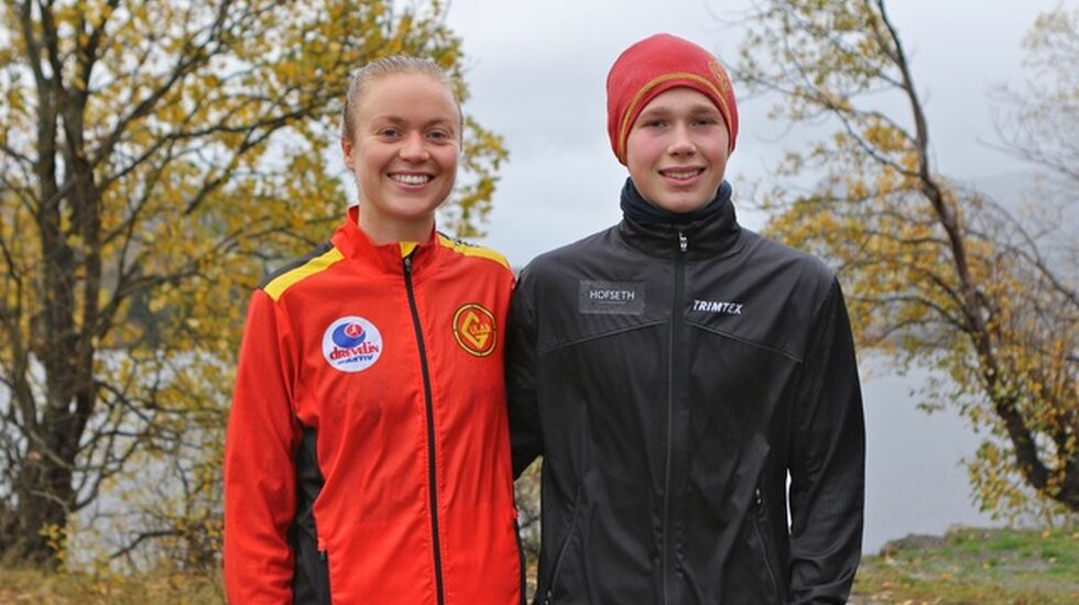 Ingrid Festø, Gular og Håkon Stavik, Ålesund Friidrettsklubb vant og satte nye løyperekorder. Foto: Martin Hauge-Nilsen