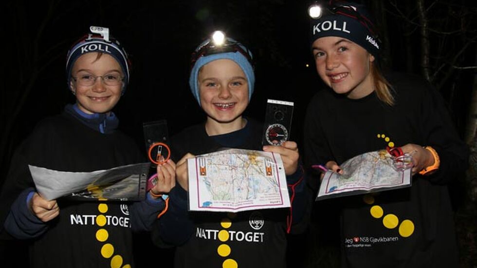 Ole Jacob Myklebust (8 år), August Myklesbust Leopolder (8) og Pauline Myklebust (12), som alle er fra Kringsjå, gleder seg til Trollnatta.