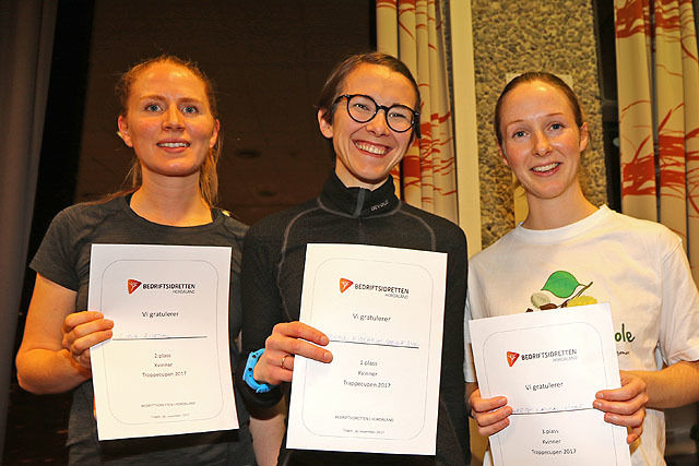 De tre beste kvinner sammenlagt ble Lina Rivedal, Kristin Eidsheim Sønnesyn, Grete Sævdal Vikne.