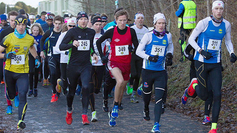 De tre raskeste herrene - Trond Einar Moen Pedersli (311), Erlend Gjerdevik Sørtveit (351) og Ulrik Hovig (349) - tok kommando allerede ut fra start. (Foto: Kaja Rindal Bakkejord)