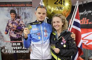 Bildet er fra november 2017 da Therese Falk og Bjørn Tore Kronen Taranger vant NM 24-timers. Nå er begge kåret til Årets Ultraløper 2018. (Foto: Per Inge Østmoen)