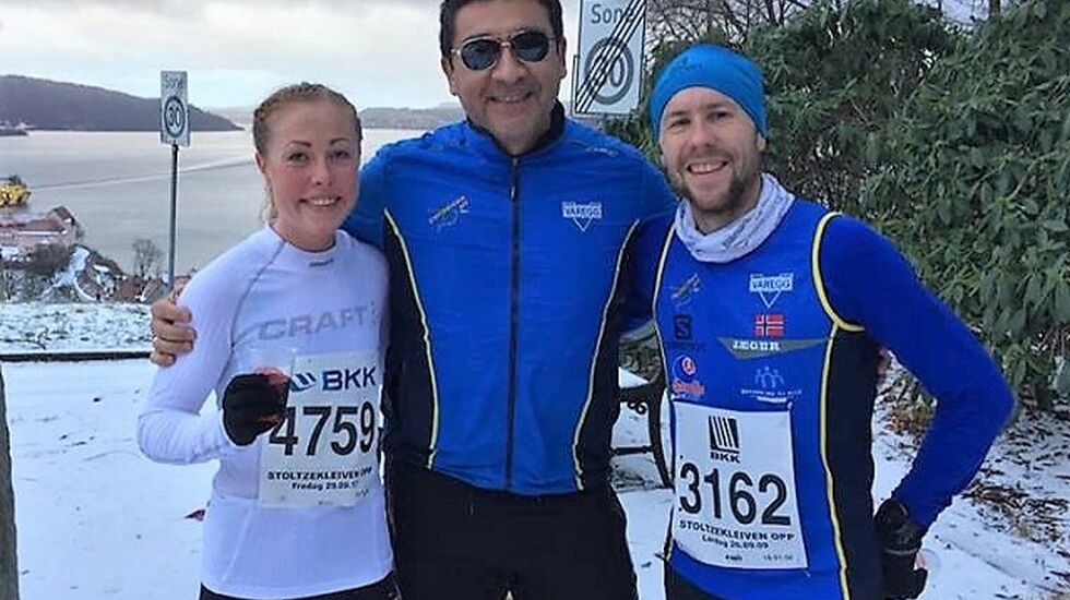 Varegg-coach Christian Garate var fornøyd med Stian Angermund-Vik og Eli Anne Dvergsdals adventløping. (Arrangørfoto)