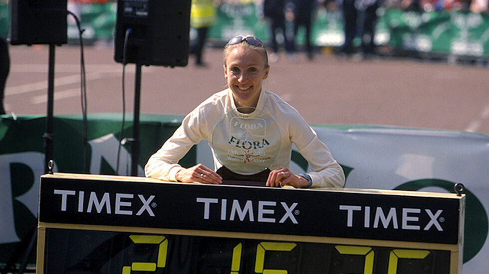 Paula Radcliffe satte gjeldende verdensrekord på maraton 12 år etter at hun slutta å forbedre sitt maksimale oksygenopptak. (Foto: London Marathon / Jiro Mochizuki)