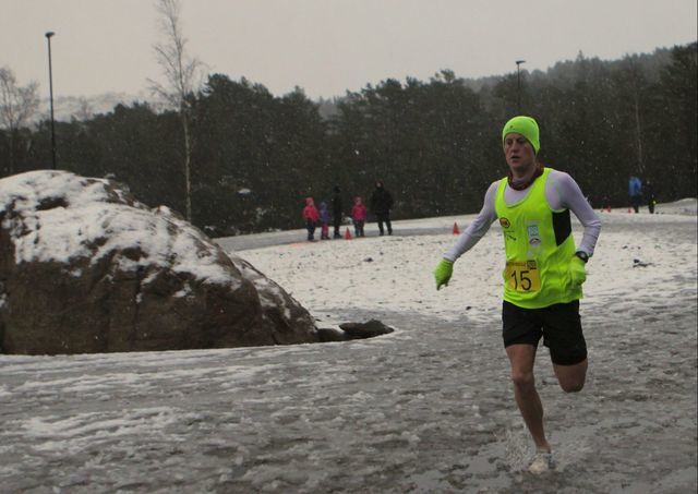 Torstein Tengsareid inn til suveren seier under tunge løpsforhold.    Foto: Merete Horpestad.