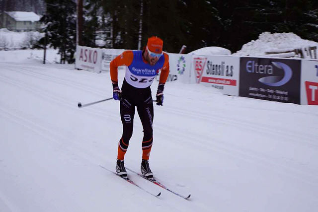 Simen Engebretsen Nordli mot mål drøye to minutter foran neste løper. (Foto: Frode Haugli)