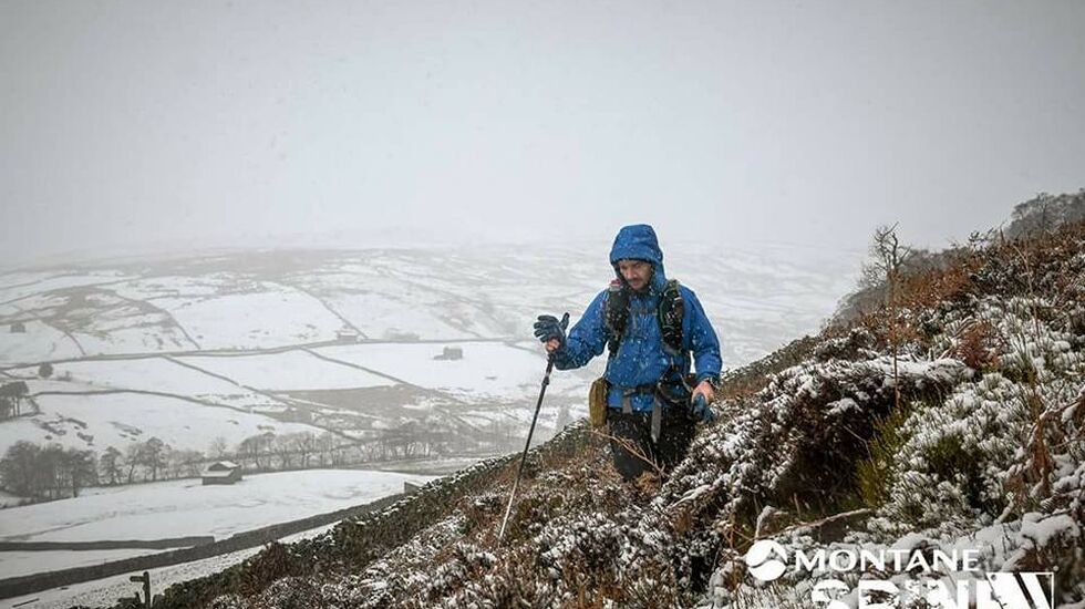 Thomas Øderud på  en brutal tur i britiske fjell. (Arrangørfoto)