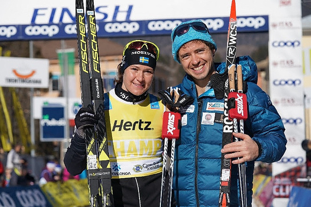 Britta Johansson Norgren, Lager 157 Ski Team og Ilya Chernousov, Bauer Ski Team var best i årets Marcialonga. Britta Johansson Norgren, Lager 157 Ski Team og Ilya Chernousov, Bauer Ski Team var best i årets Marcialonga.