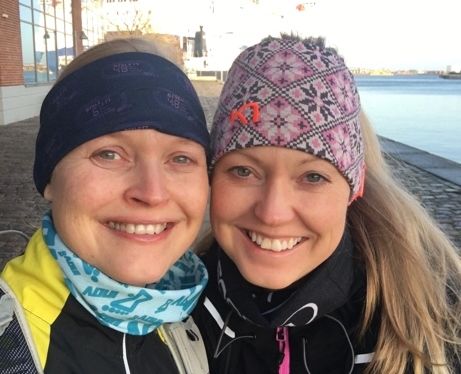Søstrene Tone Yvonne og Siw tok danskebåten til København for å løpe langtur sammen. (Privat foto)