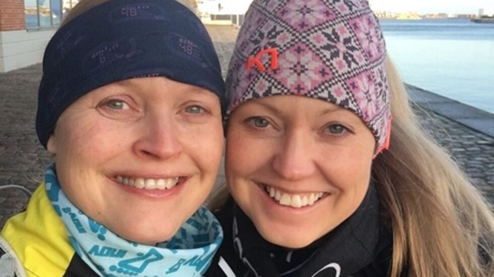 Søstrene Tone Yvonne og Siw tok danskebåten til København for å løpe langtur sammen. (Privat foto)