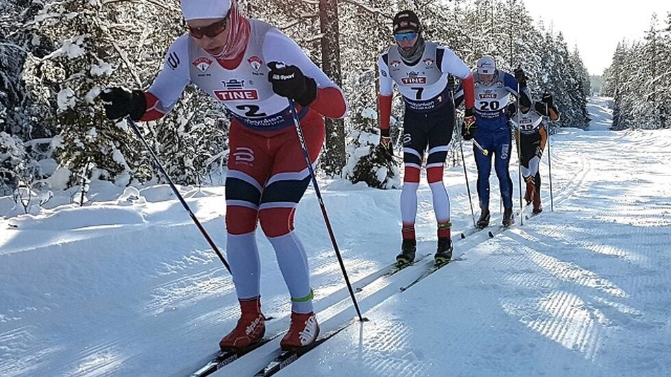 Kvartetten som jaktet i flokk på 1. premien på Slettås søndag (fra v.): Vegard Øvrevik, Lars Bovold, Ivar Hesselberg Indby og Tore Stengrundet. (Foto: Nils-Einar Stenmyren)