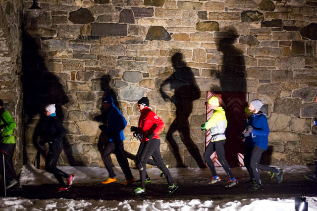Løpingen inne på Akershus Festning skapte spennende lys- og skyggeffekter. Foto: Sylvain Cavatz