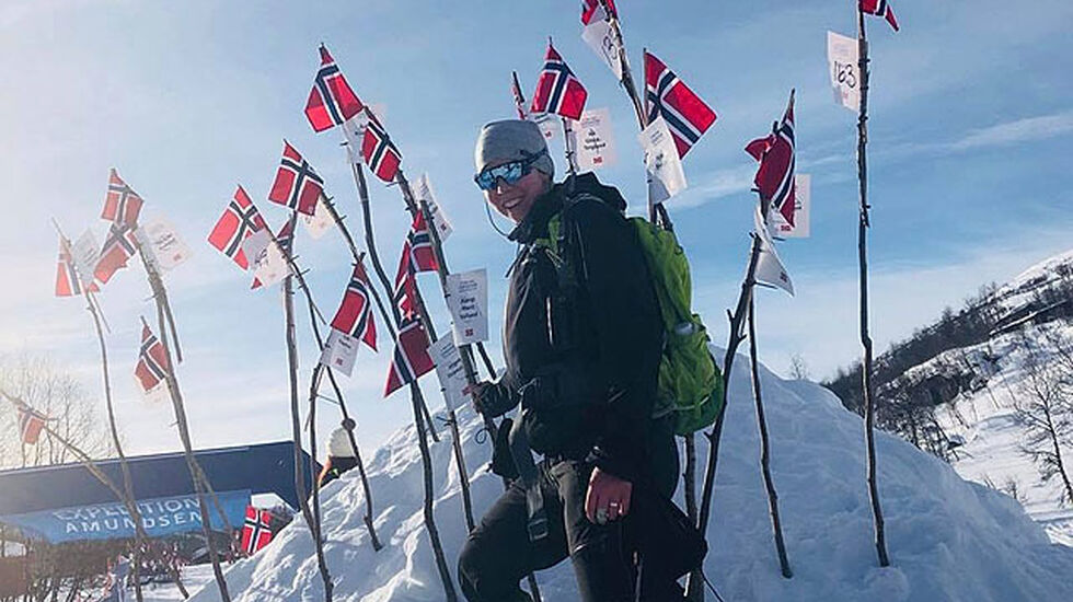 Bjørg-Marit Valland var raskeste kvinne i årets Expedition Amundsen.  Foto: Arrangøren