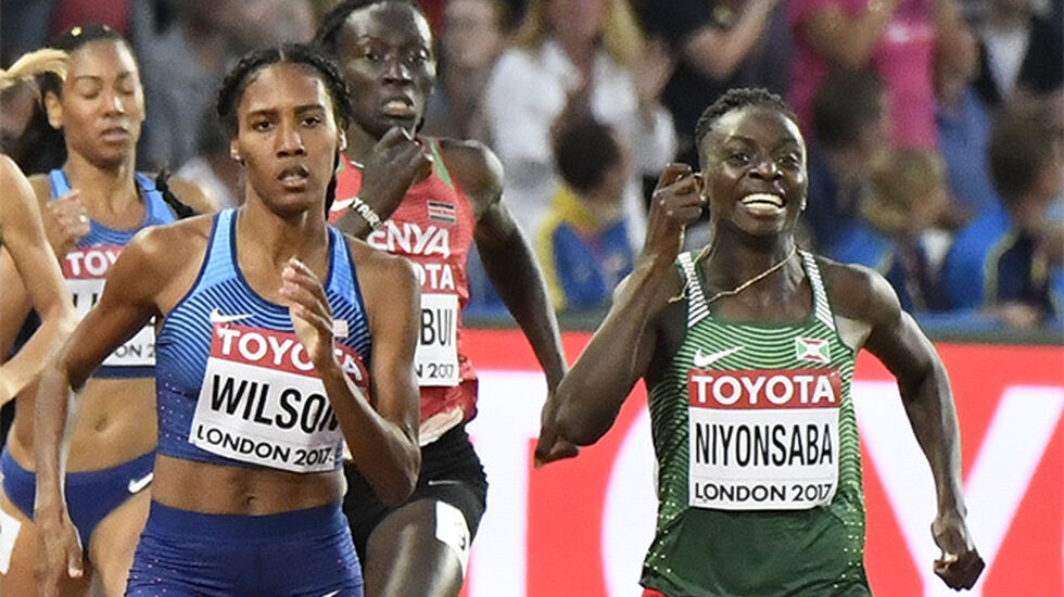 Wilson fra USA og Niyonsaba fra Burundi hadde en tøff kamp om VM-gullet. (Arkivfoto: Bjørn Johannessen)