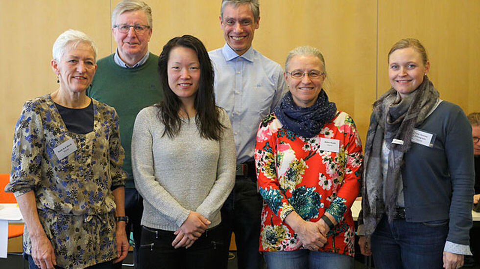 Årets styre i Kondis, minus Bjørn Skotte som var forhindret fra å være til stede på årets Landsmøte. Fra venstre: Bodil Brå Alsvik, Finn Olsen, Solfrid Haugen, Tim Bennett, Helene Roald og Tone Yvonne Killengreen.  Foto: Per Inge Østmoen
